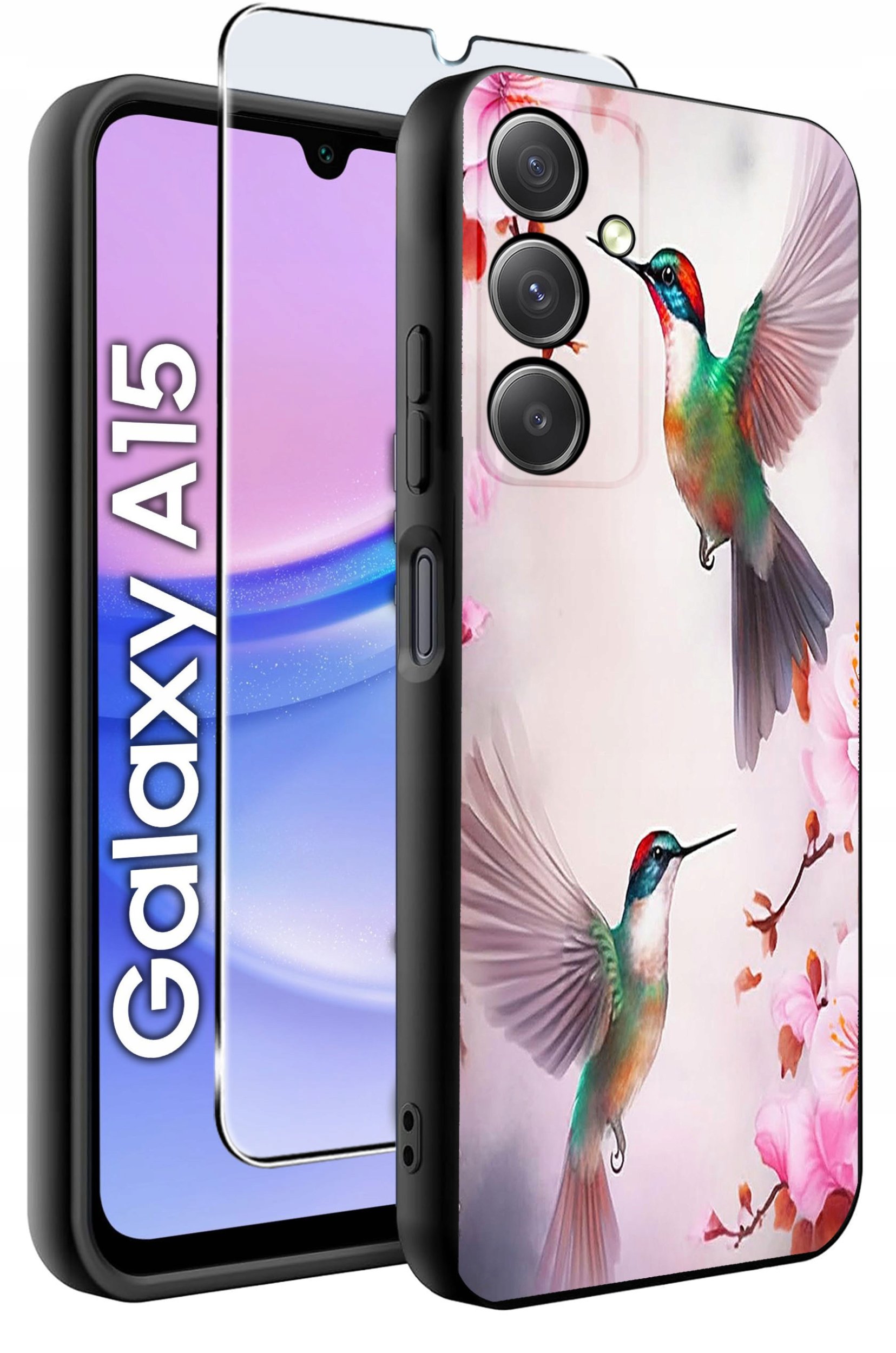 ETUI do Samsung A15 4G | 15 5G WZORY | SILIKONOWE MATT CASE + SZKŁO 9H