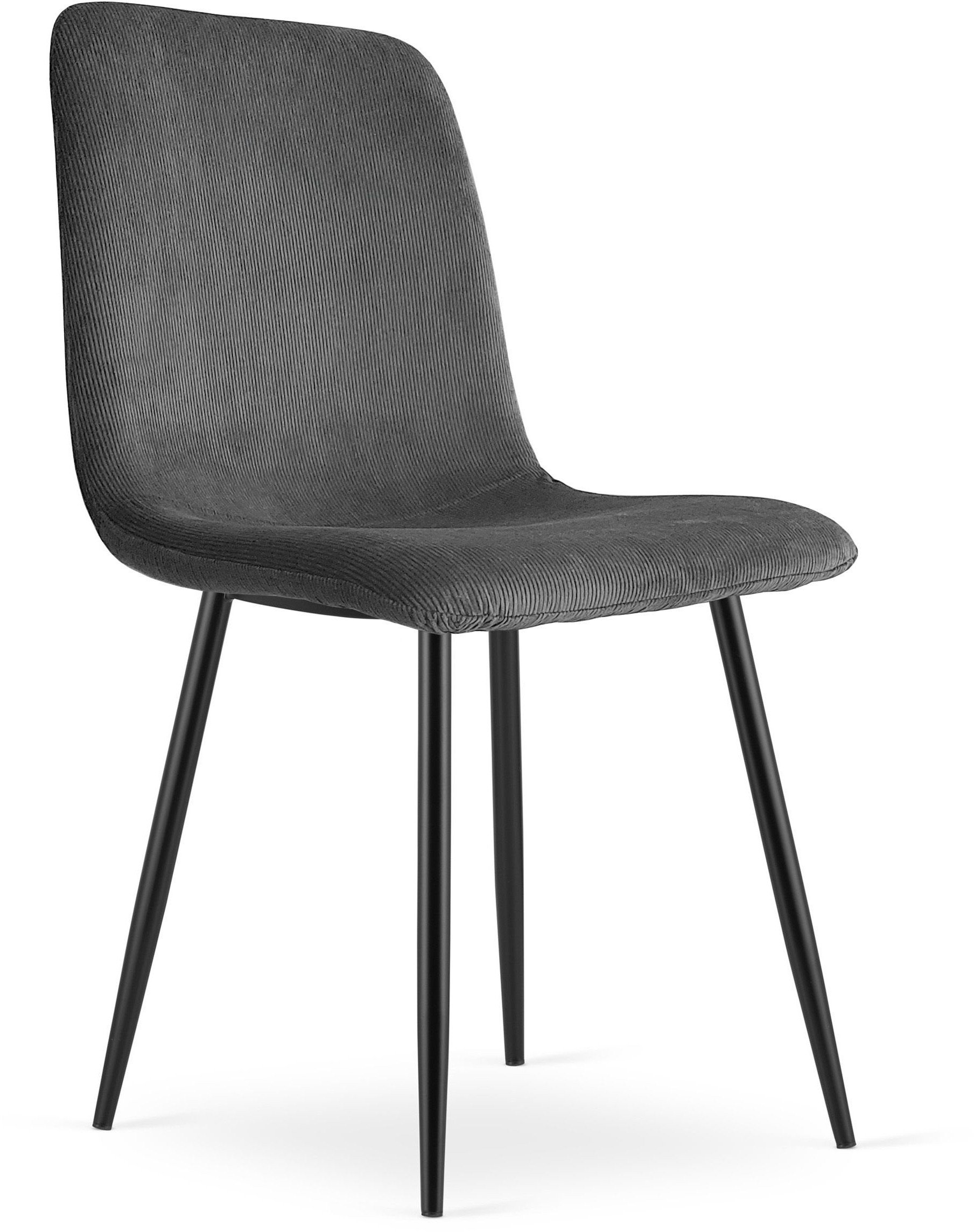 Krzesło sztruksowe tapicerowane RIFT szare do jadalni kuchni salonu