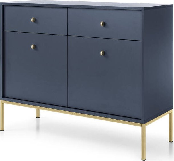 Ravio Stylowa komoda Bari KSZ104 w kolorze granatowym i ze złotymi nóżkami