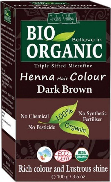 Indus Valley Indus Valley Farba do włosów na bazie henny ciemny brąz - 100 g