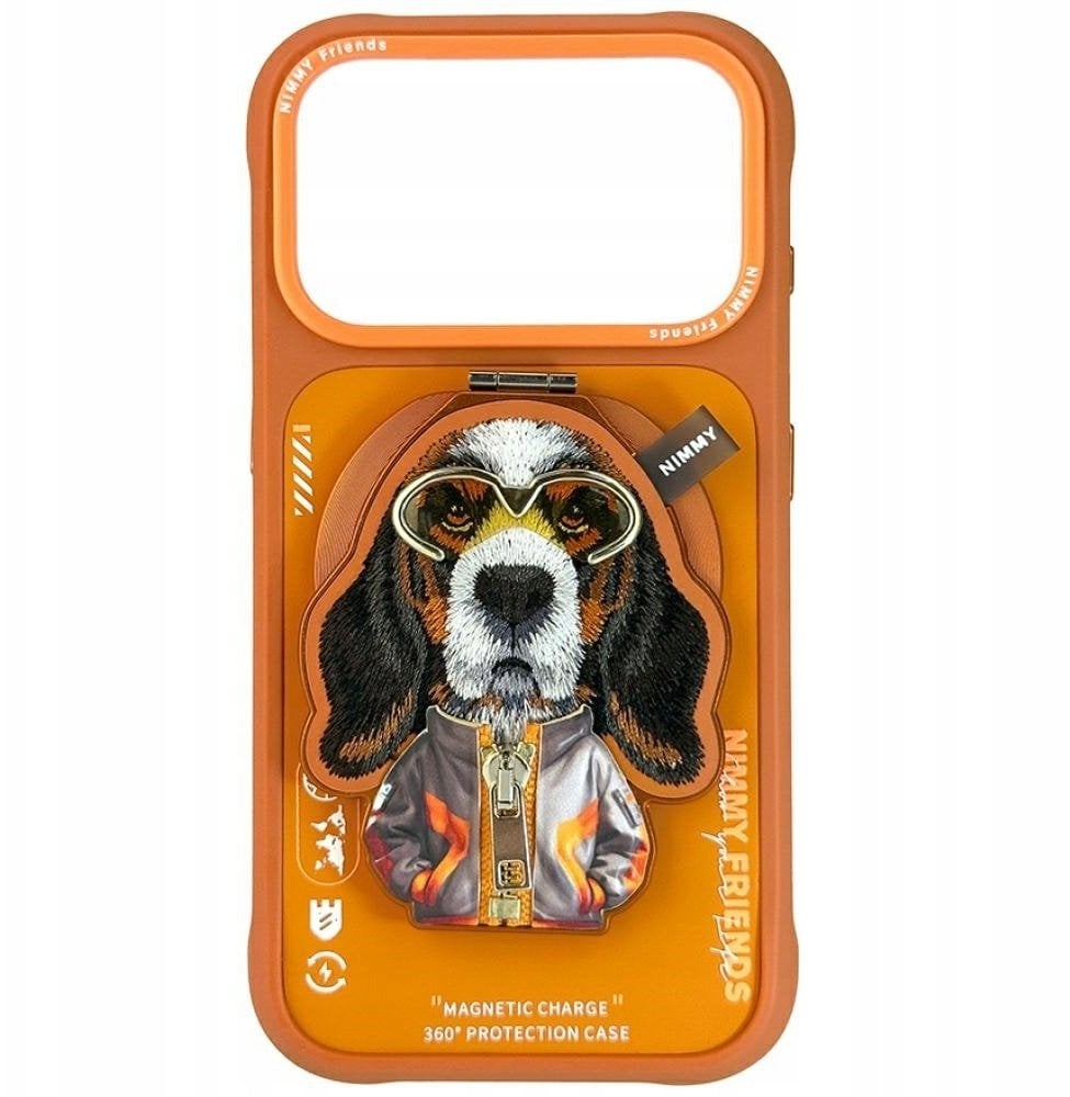 Nimmy Etui Cool&Cute 2.0 Dog do iPhone 17 Pro Max z magnetyczną zawieszką pomarańczowy
