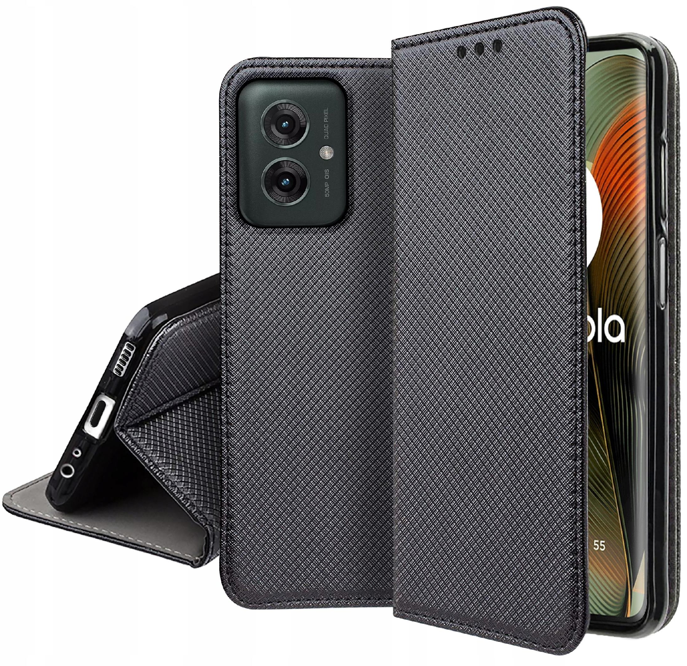 Etui do Motorola Moto G55 5G SMART MAGNET CASE PORTFEL + SZKŁO 9H