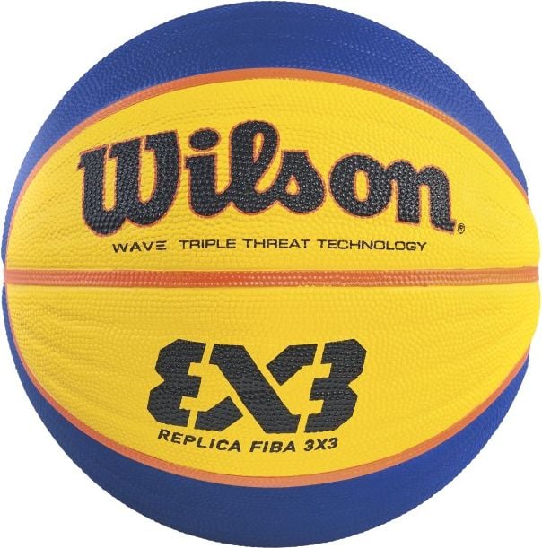 Wilson Piłka do koszykówki FIBA 3X3 Replica WTB1033XB niebiesko-żółta (08083)