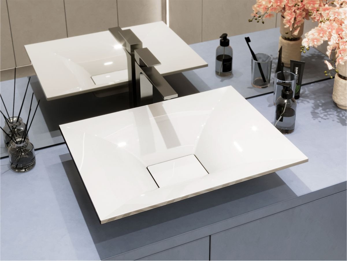 Umywalka nablatowa MIRAGGIO MARSEILLE 56*42*14 Połysk Biała 0000550