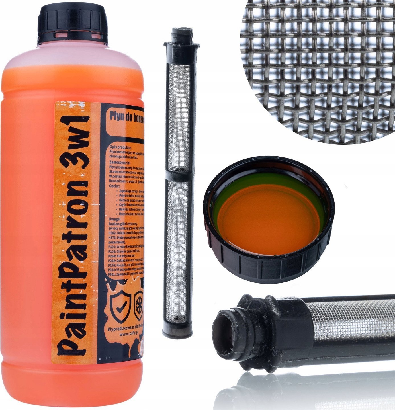 Rosfix PŁYN CZYSZCZĄCY DO AGREGATU MALARSKIEGO L+FILTR PALUSZKOWY 60MESH GRACO FTX