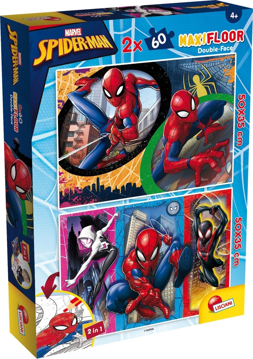 LISCIANI DISNEY MARVEL PUZZLE DF MAXIFLOOR 2 X 60 SPIDER-MAN