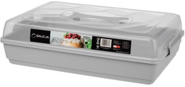 Pojemnik na ciasto 44x30 cm Biscotti szary