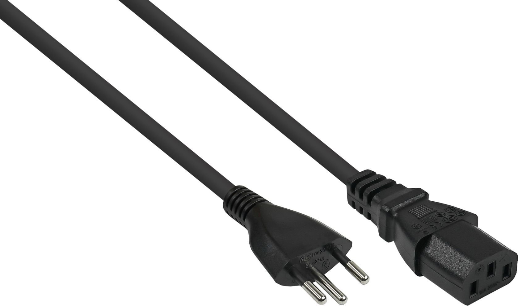 Alcasa Kabelmeister SK6030-S018 kabel zasilające Czarny 1,8 m Wtyczka zasilająca typu J IEC C13
