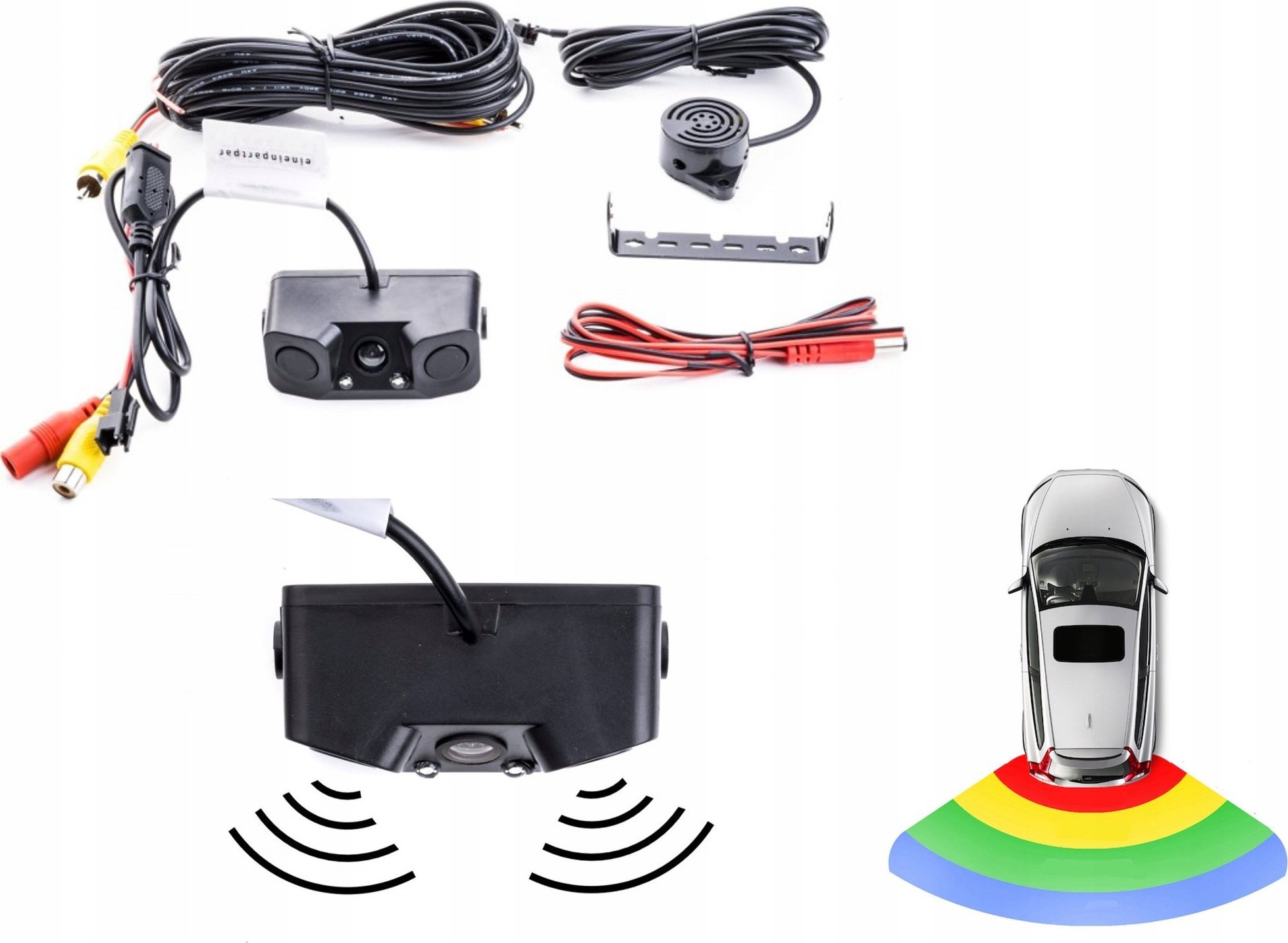 Einparts Automotive UNIWERSALNA KAMERA PARKOWANIA Z CZUJNIKAMI COFANIA