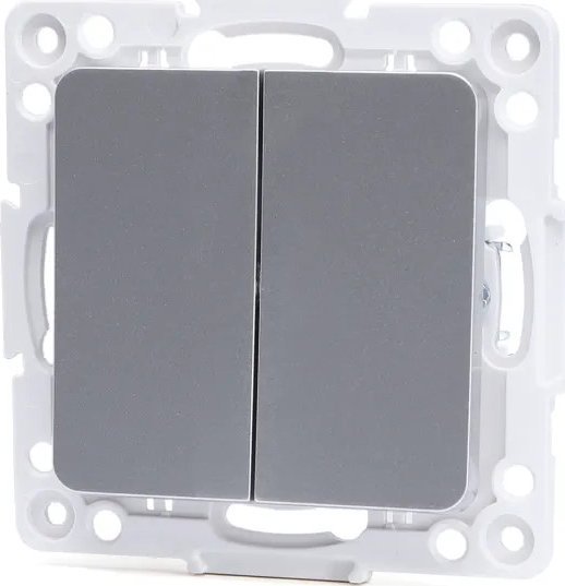 Aigostar Włącznik podwójny jednobiegunowy typu francuskiego klawisze Łącznik podwójny jednobiegunowy typu francuskiego klawisze