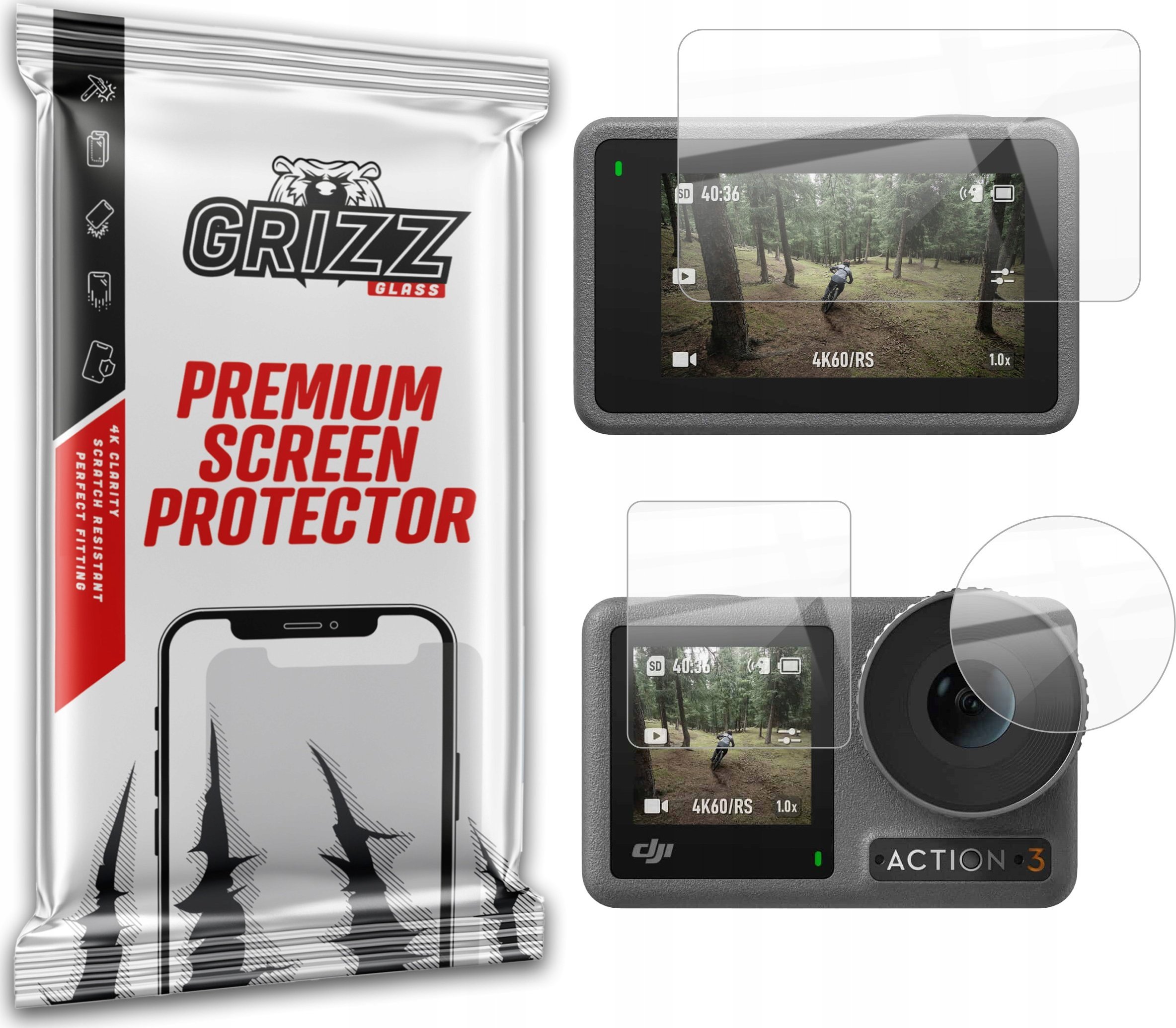 GrizzGlass Szkło hybrydowe GrizzGlass HybridGlass do DJI Osmo Action 3