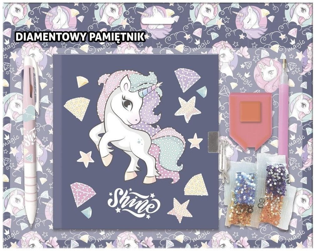 Pamiętnik z kłódką+długopis 3 kol Jednorożec 14