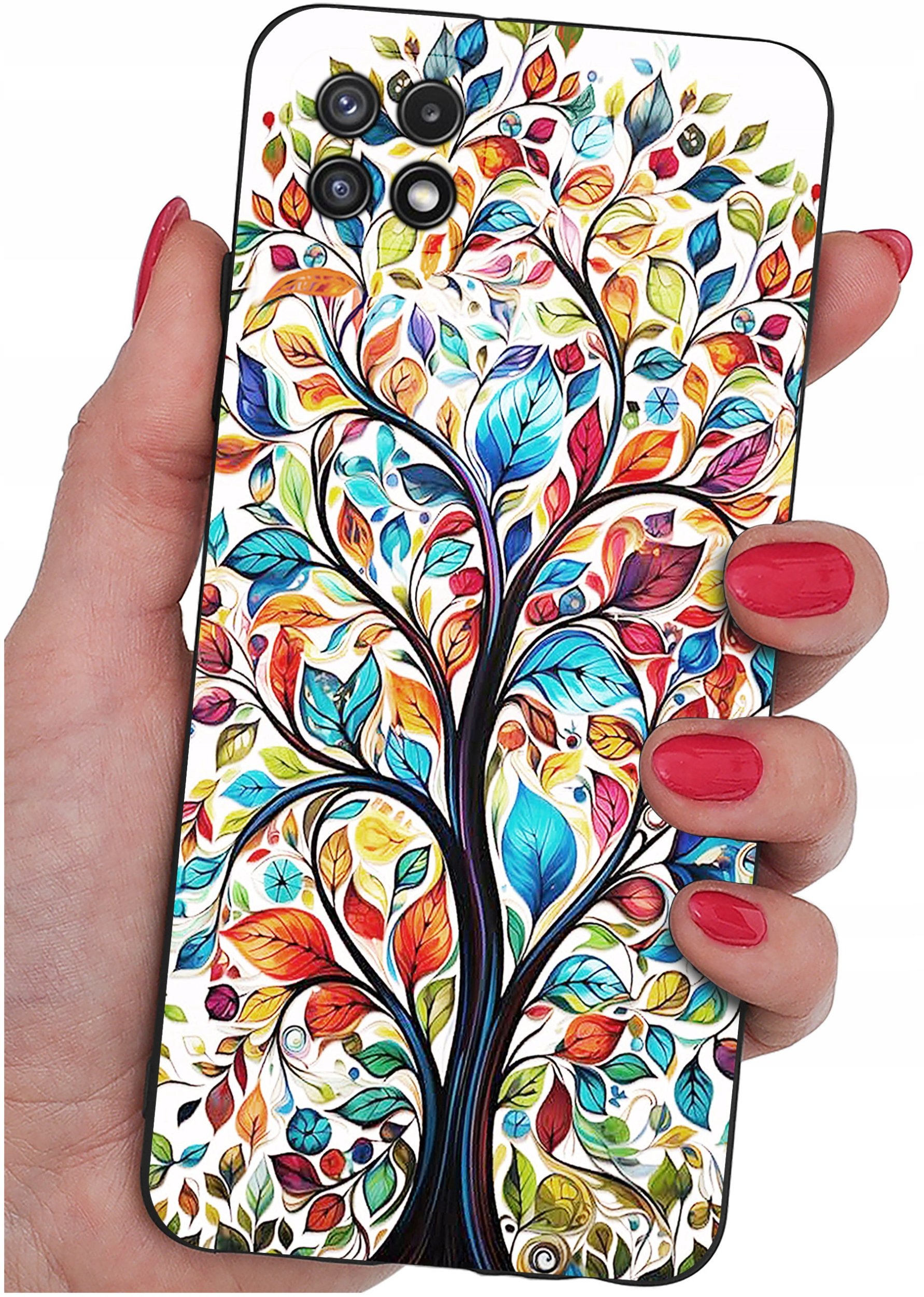 Etui do Samsung A22 5G WZORY |SILIKONOWE MATT CASE + SZKŁO 9H