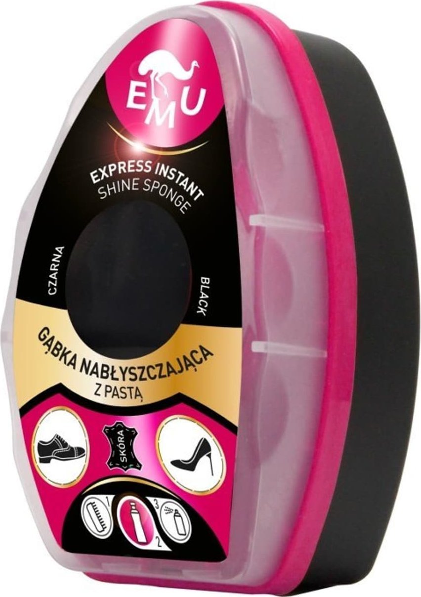 Vaco EMU Express Instant Gąbka nabłyszczająca do butów z pastą - czarna 6ml