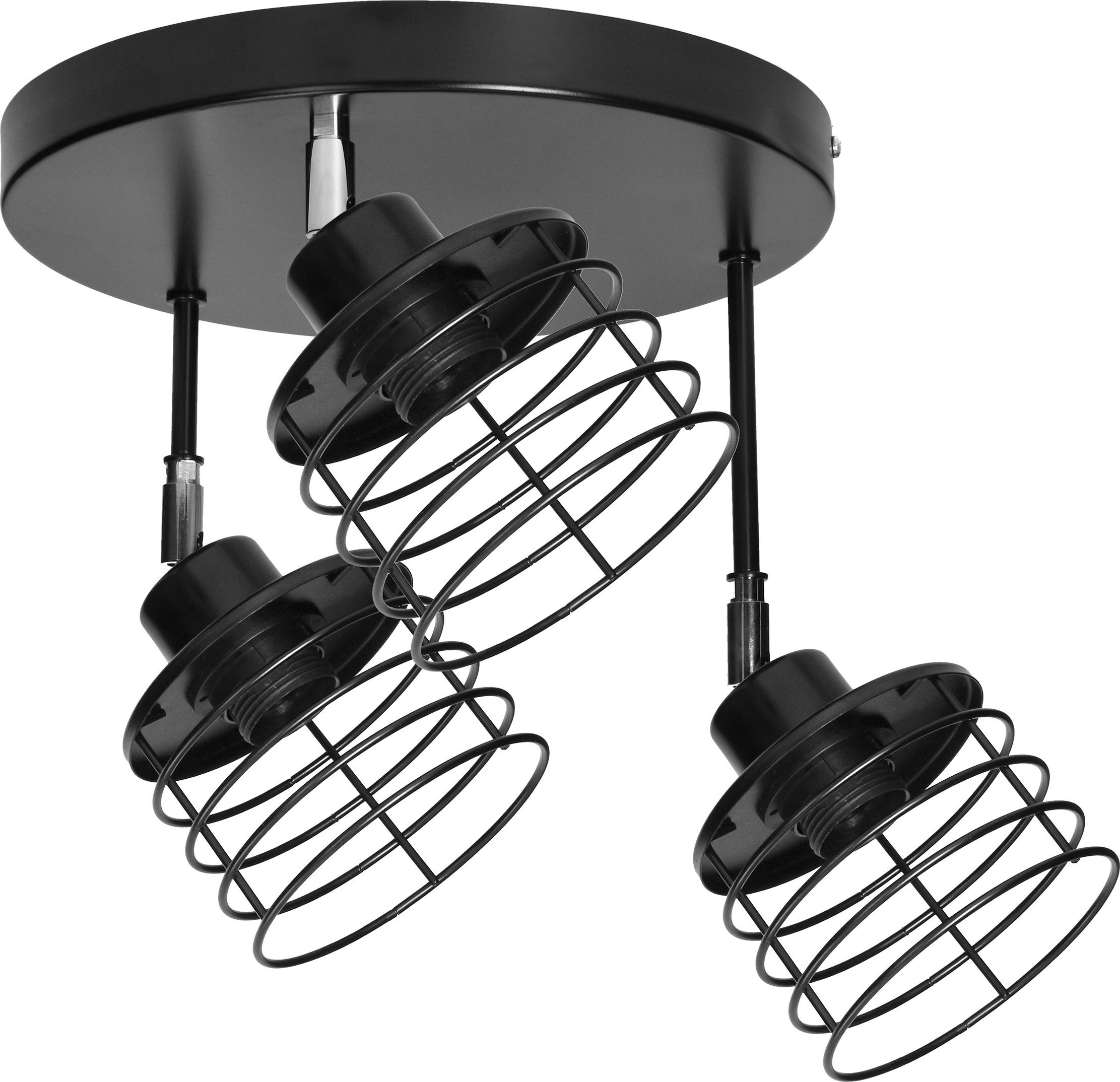 Lampa sufitowa Orno ISLA oprawa ścienno-sufitowa, moc max. 3x60W, E27, czarna, podstawa okrągła, wielopoziomowa, ruchome głowice lampy