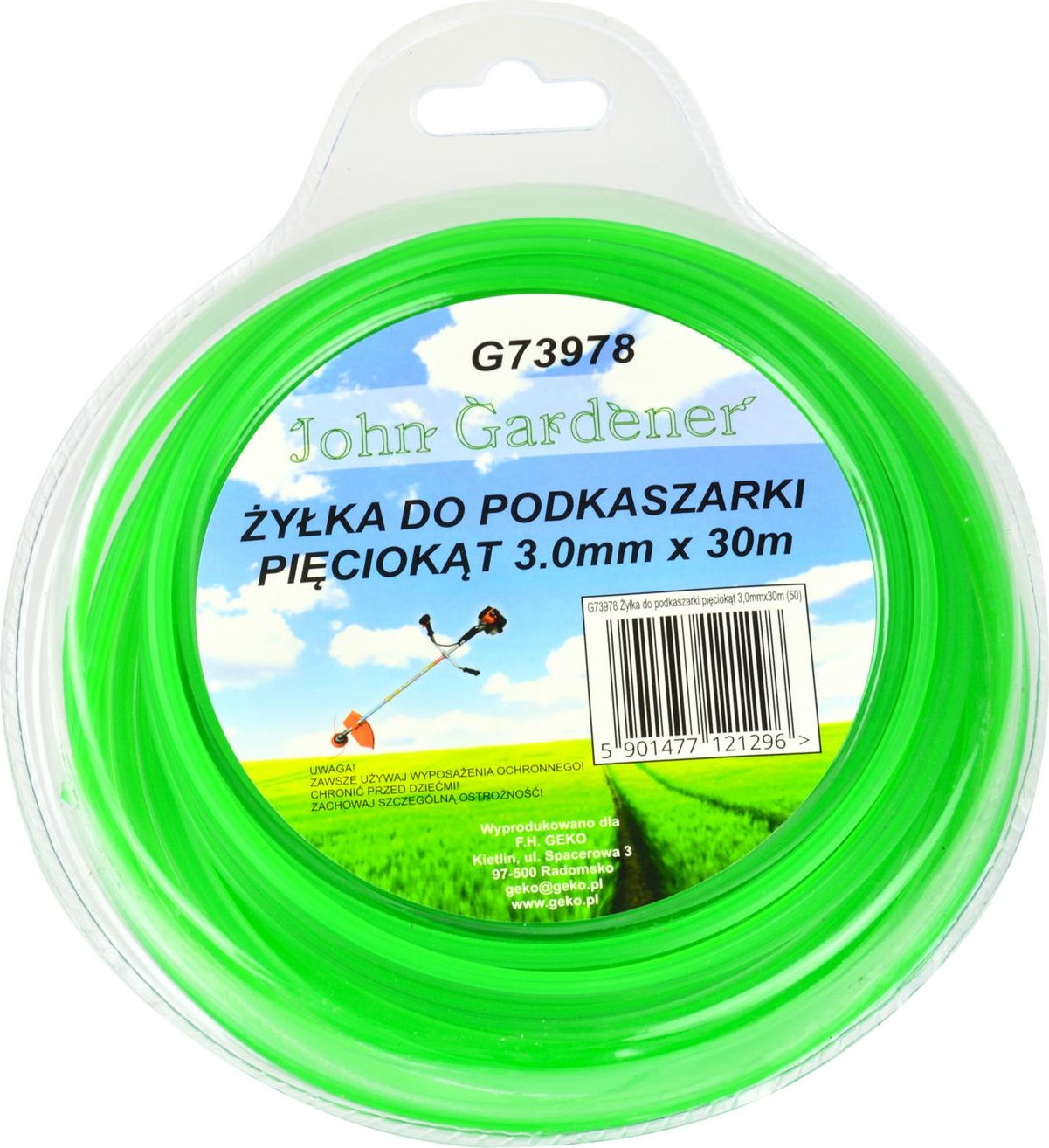 Geko Żyłka do podkaszarki pięciokąt 3,0mmx30m (40)