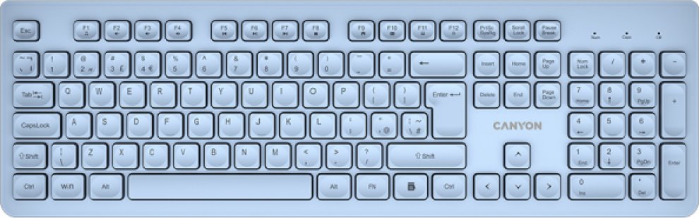 CANYON Klawiatura HKB-W01 UK/US AAA Bezprzewodowa Niebieska