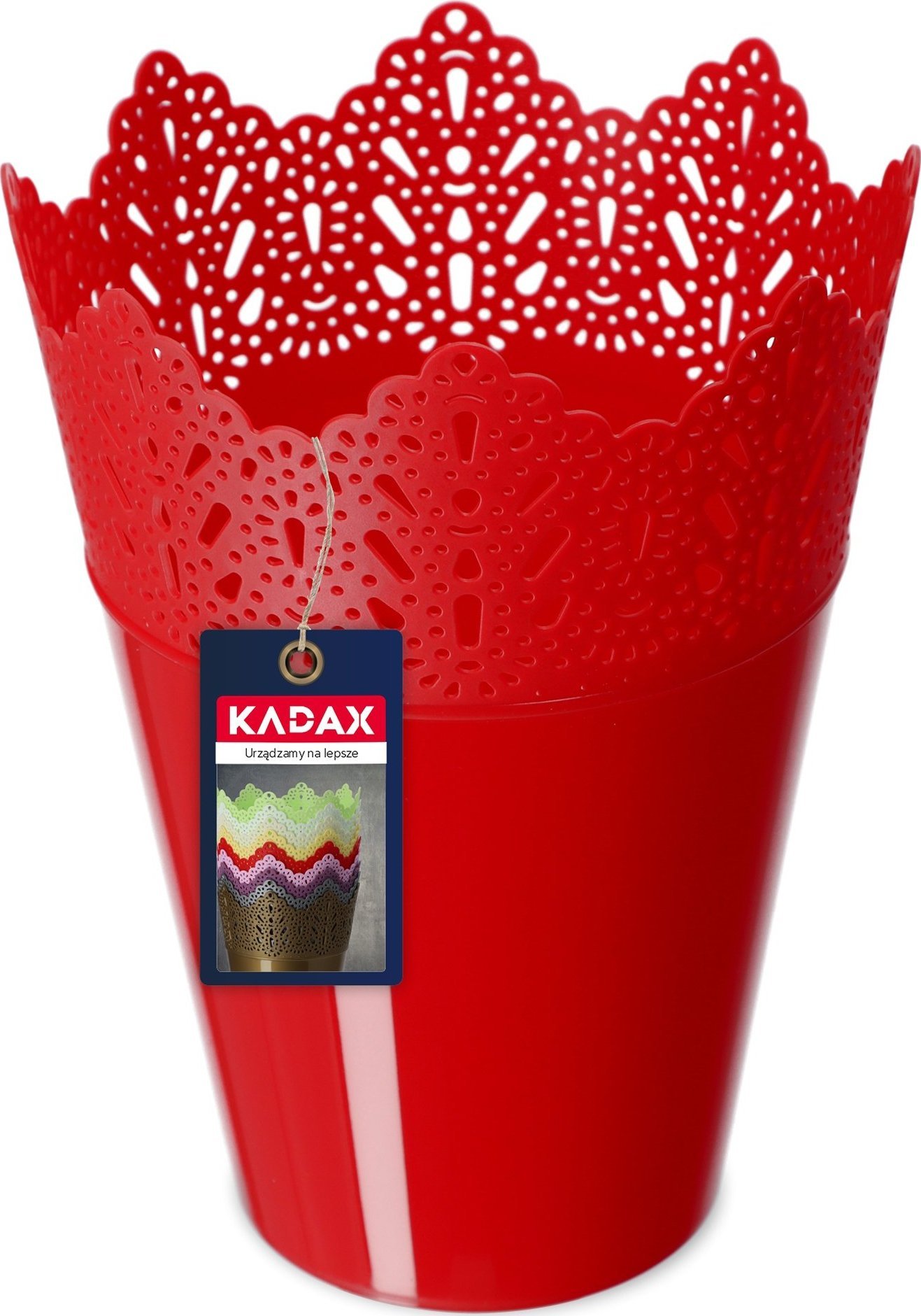 Kadax Doniczka Osłonka Na Kwiaty Rośliny Czerwona 16,5cm