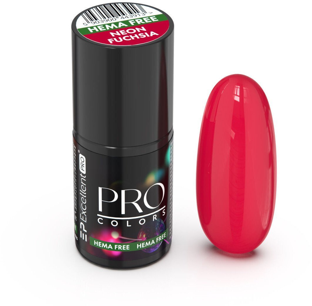 EXCELLENT PRO_Pro Colors Hema Free lakier hybrydowy 50 Neon Fuchsia 7g