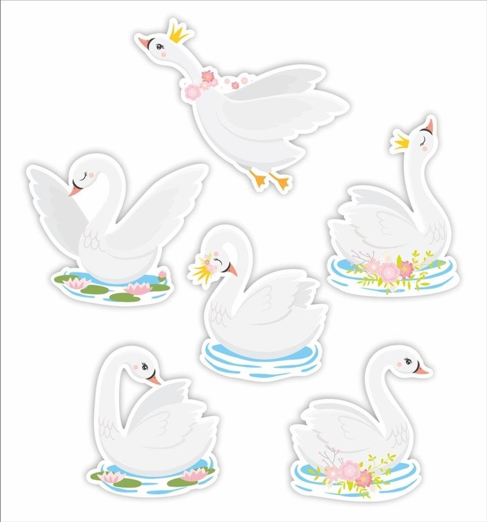 LearnHow Dekoracje okienne dwustrone - Łabędzie 01 6szt