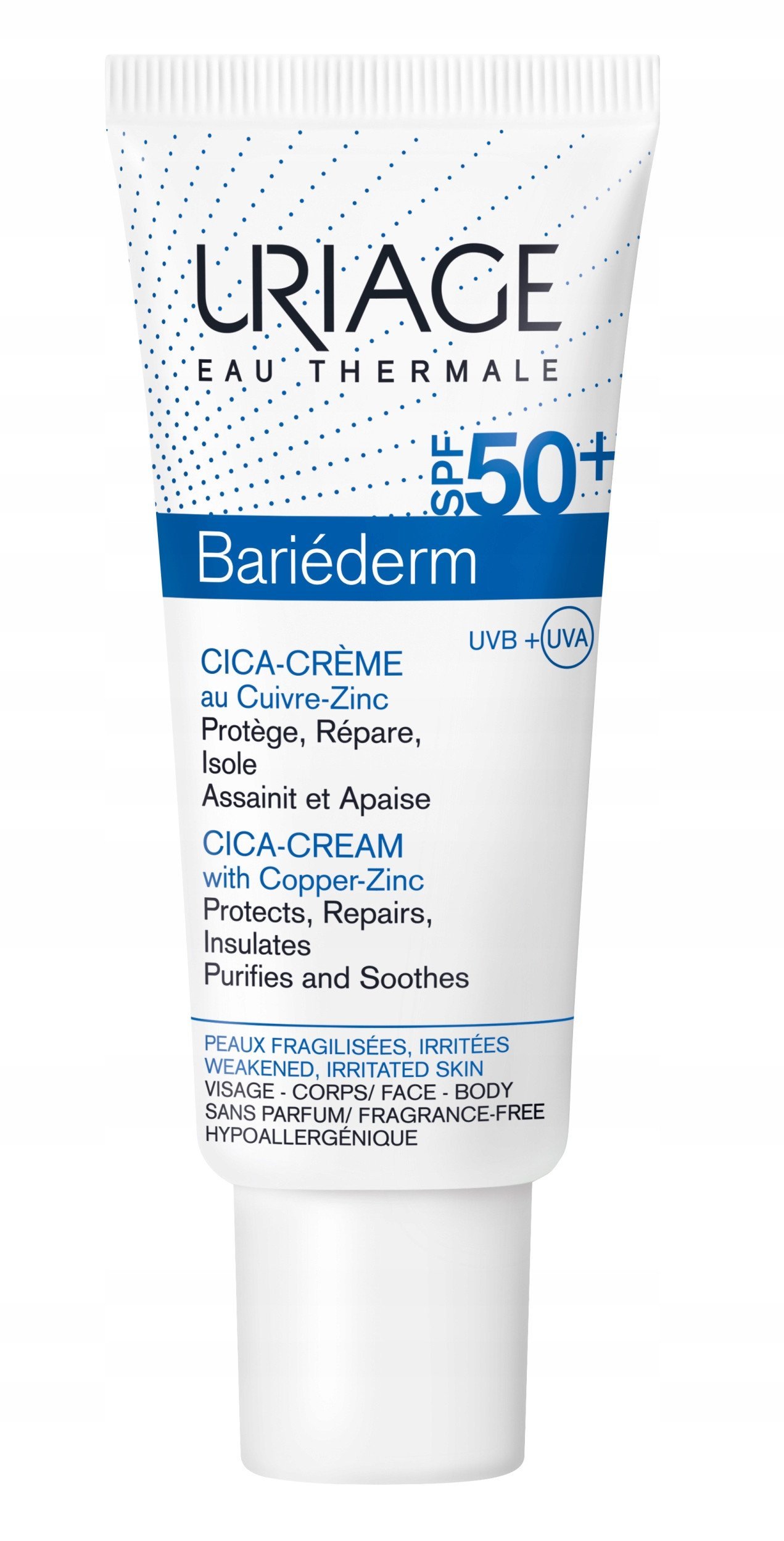 Uriage Uriage, Bariederm Cica Krem SPF 50+, 40 ml - Długi termin ważności!