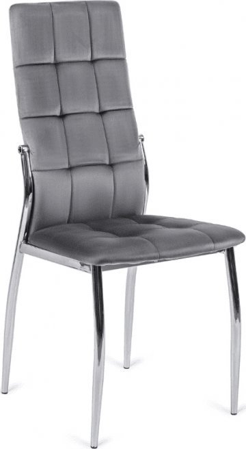 Halmar Krzesło Tapicerowane do Jadalni K416 Welurowe Ciemny Popiel