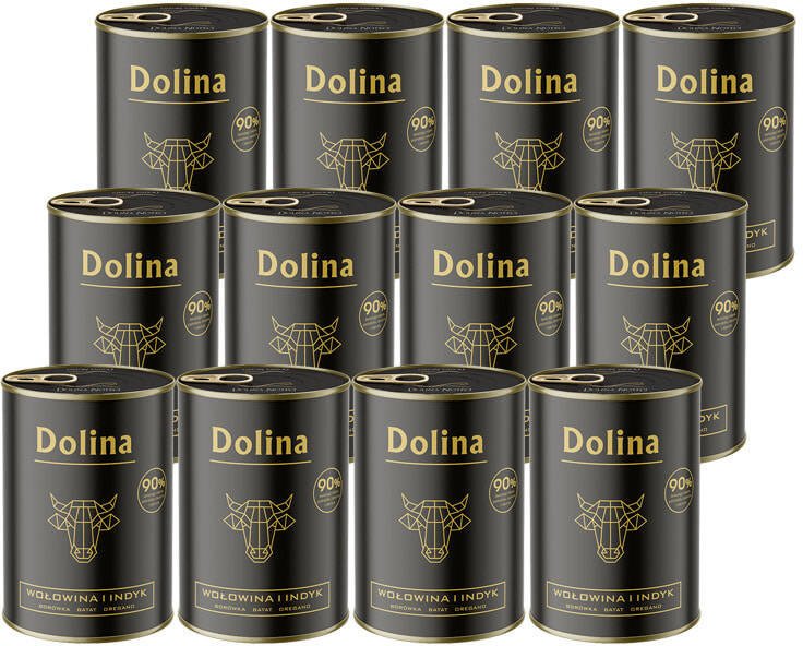 Mokra karma dla psa Dolina wołowina i indyk zestaw 12 x 400 g