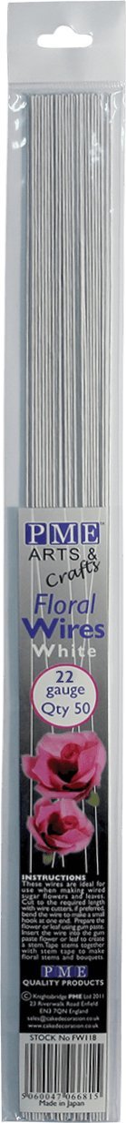 PME Drut florystyczny powlekany biały 0.64 mm 50 sztuk