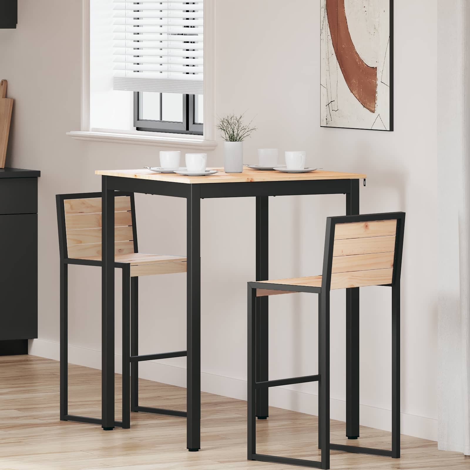 vidaXL Stół barowy Naturalny 110 x 55 x 105 cm Lekkie sosnowe drewno