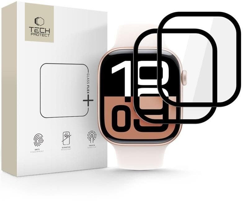 SZKŁO HYBRYDOWE TECH-PROTECT GLASS FLEX+ 2-PACK APPLE WATCH 10 (42 MM) BLACK