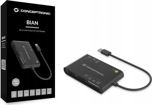 Czytnik Conceptronic CONCEPTRONIC Smart ID Card Reader All-In-One schwarz