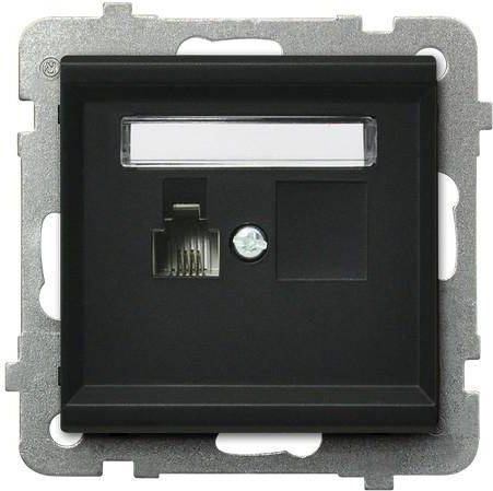 Ospel Gniazdo telefoniczne Sonata pojedyncze RJ11 czarny metalik (GPT-1R/m/33)