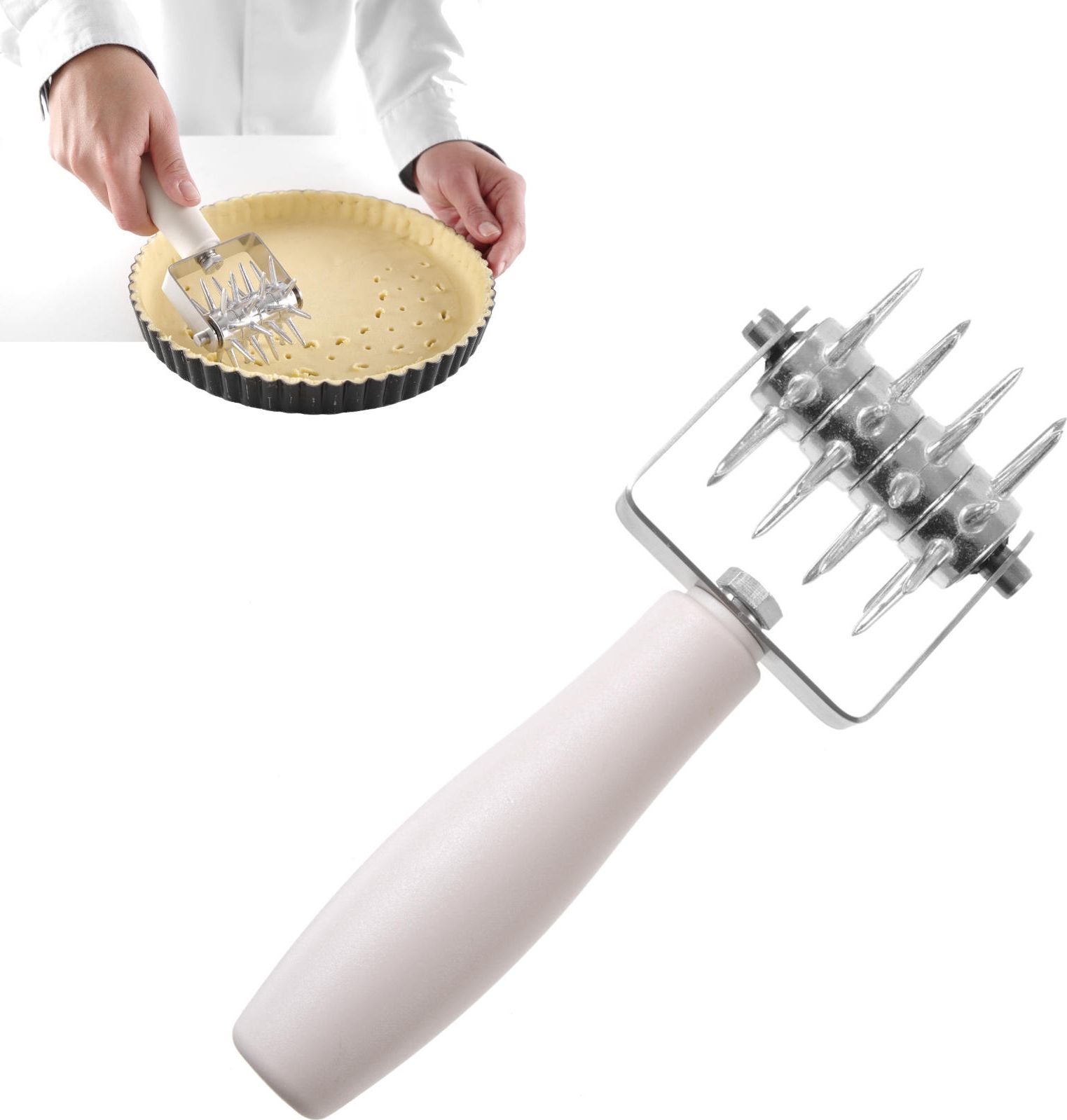 Hendi Rolka dziurkująca wałek do nakłuwania ciasta Profi Line STAL 80x210mm - HENDI 515136 Rolka dziurkująca wałek do nakłuwania ciasta Profi Line STA