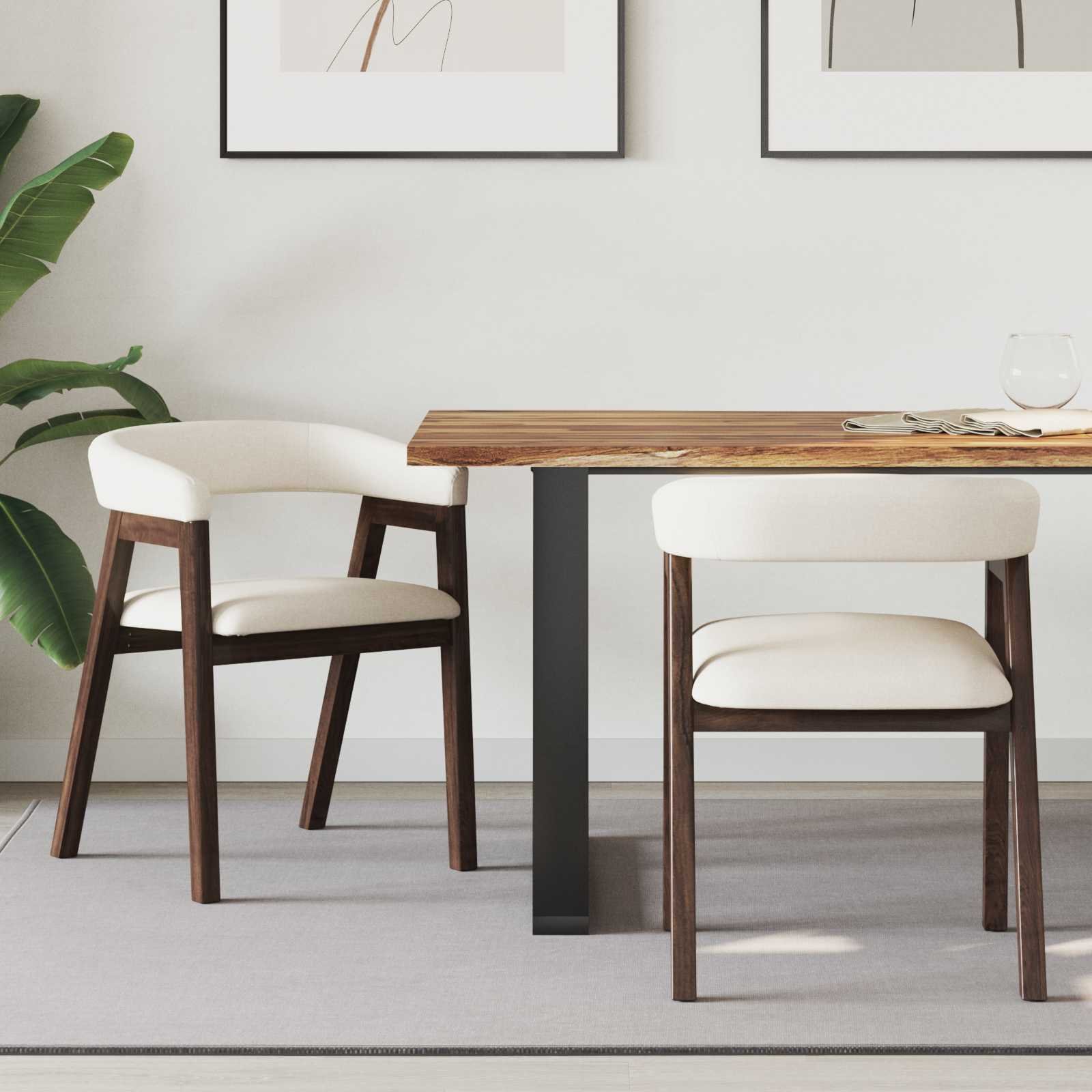 vidaXL Krzesła jadalne 2 pcs Jasny Brąz 54 x 57 x 73 cm