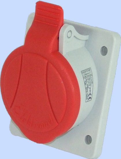 Elektromet Gniazdo tablicowe skośne czerwone 5P 16A 400V (921820)