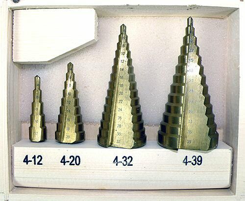 Wiertło stopniowe walcowe 4 6 10 12 14 16 8 18 20 30 32 33 22 24 28 26 36 39mm zestaw (0320)