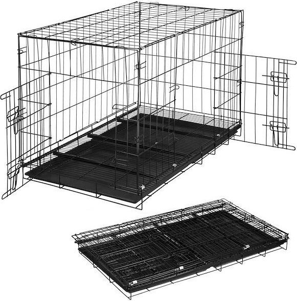 Springos Klatka kennelowa dla zwierząt kojec dla psa kota 100 x 70 x 60 cm L czarny UNIWERSALNY