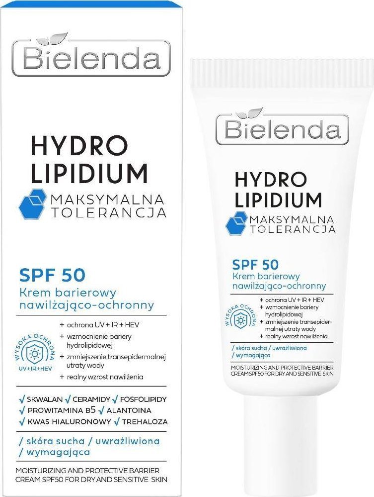 Bielenda Bielenda Hydro Lipidium krem barierowy SPF50 nawilżająco-ochronny 30ml