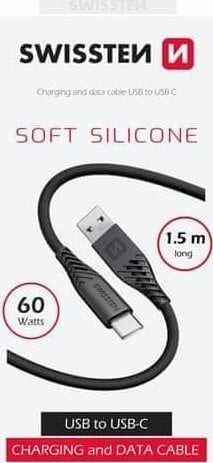 Kabel USB Swissten USB-C - USB-C 1.5 m Czarny (71532010)