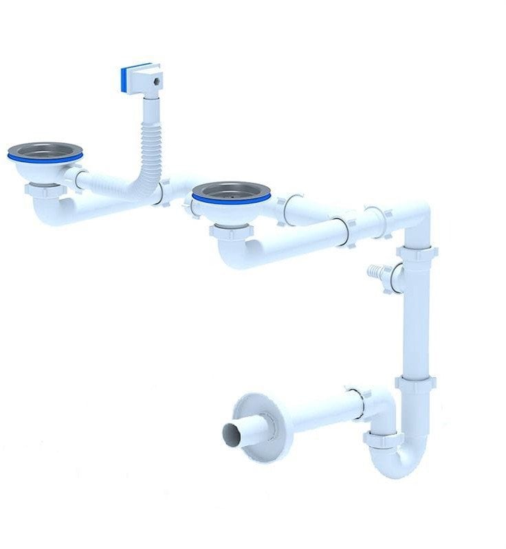 DOUBLE SINK SIPHON+FLANGE 3 1/2IN LD0515