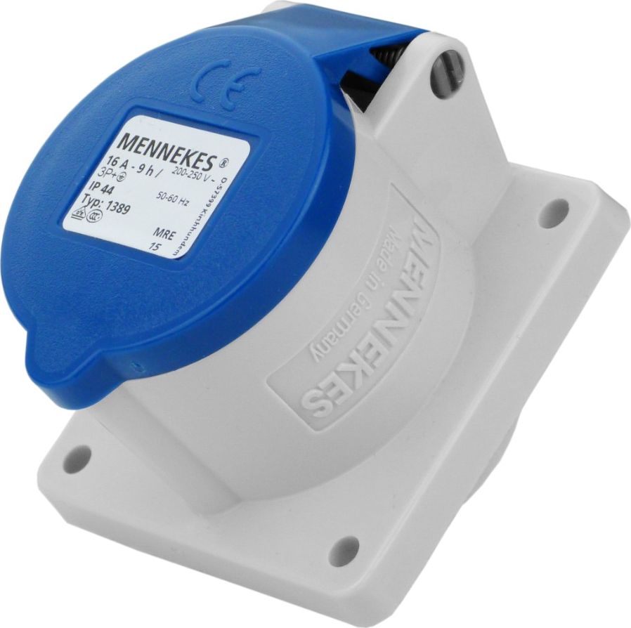 Mennekes Gniazdo 16A 4P 230V IP44 tablicowe proste 1389 MENNEKES 0197