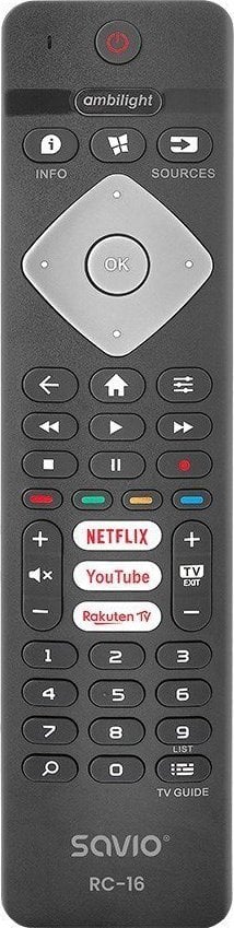 Pilot RTV Savio SAVIO PILOT UNIWERSALNY/ZAMIENNIK DO TV PHILIPS, SMART TV, RC-16