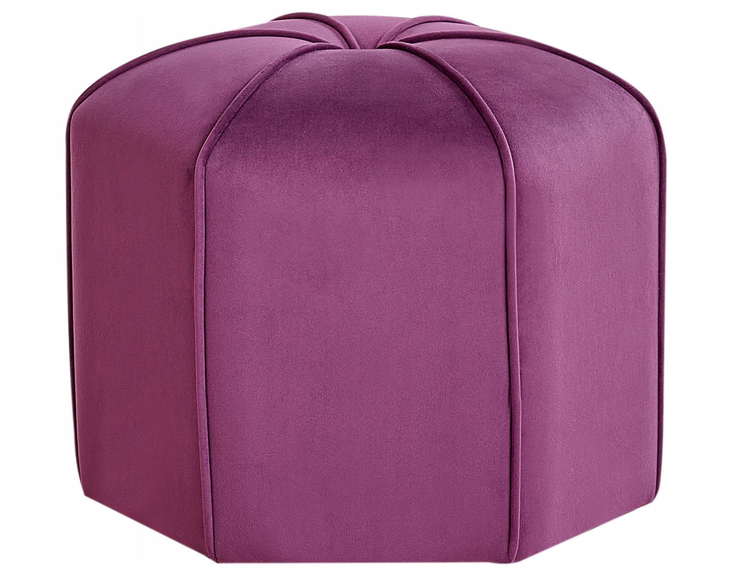 Beliani Puf welurowy ⌀ 45 cm fioletowy WISHEK