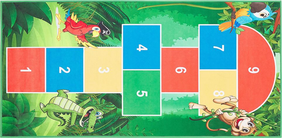 Beliani Dywan dziecięcy gra w klasy 80 x 150 cm zielony BABADAG