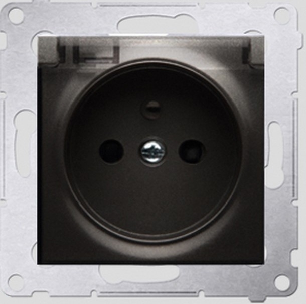 Kontakt-Simon Gniazdo SIMON54 hermetyczne 1-krotne z/u 16A IP44 antracyt - DGZ1BZ.01/48A