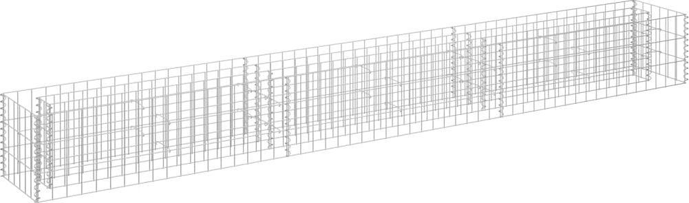 vidaXL Podwyższona donica gabionowa, galwanizowana stal, 270x30x30 cm