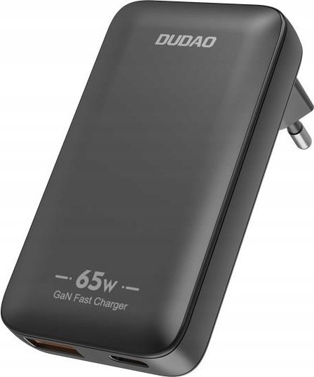 Ładowarka sieciowa podróżna GaN Dudao A65Q 65W USB-A / USB-C PD ultracienka EU / US - czarna