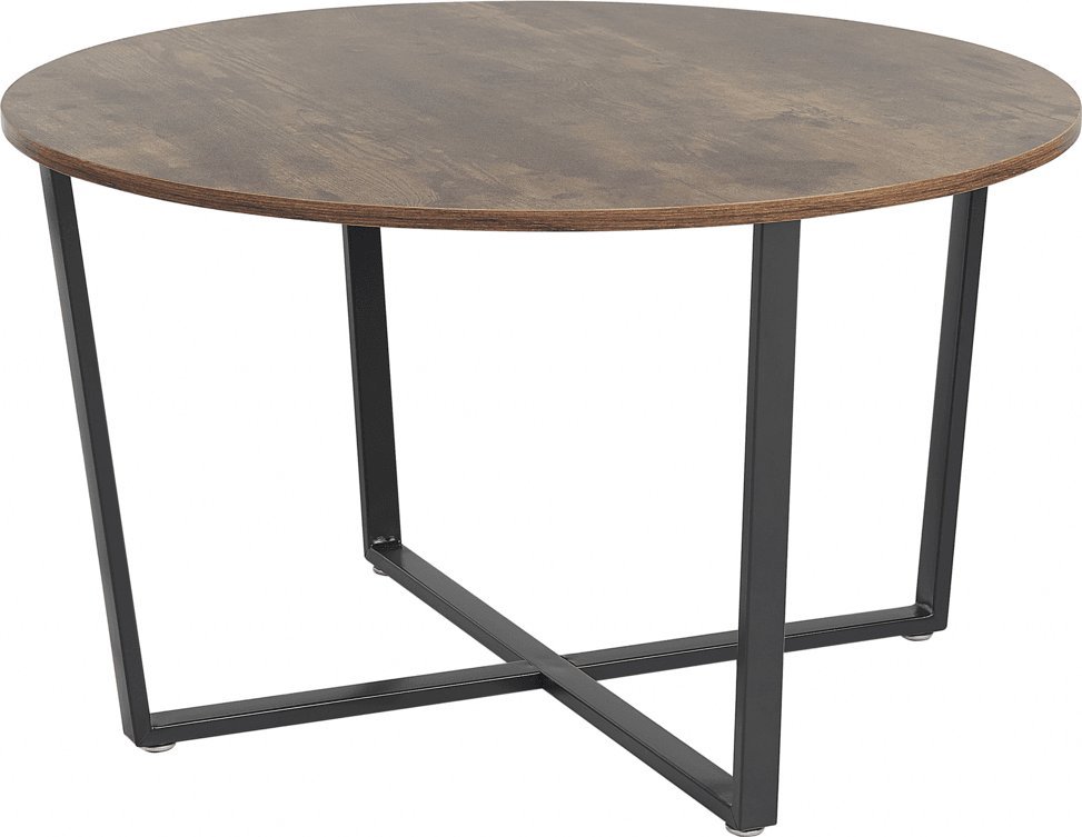 Beliani Stolik kawowy ciemne drewno z czarnym ORICK