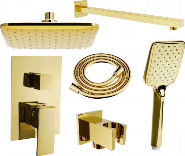 Zestaw prysznicowy Mexen Mexen Uno DR62 zestaw prysznicowy podtynkowy, złoty - 71435DR62-50
