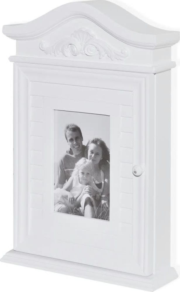 vidaXL Biała szafka na klucze z ramką na zdjęcie